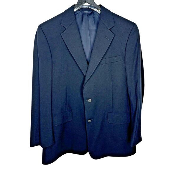 Brooks Brothers 100% Wool Navy Suit - Size 40 Made‎ in USA 2-Button Jacket